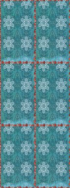 Suluboya, elle çizilmiş. Kusursuz bir arka plan modeli. Mavi ve nötr renklerde yaprakları olan yabani çiçekler. Raster illüstrasyonu.