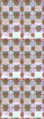 Çiçek deseni. Şatafatlı bahar bahçesi dokusu. Tarafsız ve gri renklerde çiçeksiz. Tarafsız ve gri renklerde çiçekler. Raster illüstrasyonu.