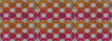 Düz Çiçek Elementleri Tasarımı. Renkli Yaz Temalı Kusursuz Arkaplan. Kahverengi ve gri renkli çiçekler. Raster illüstrasyonunda trendsiz çiçek deseni.