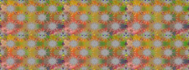 Düz Çiçek Elementleri Tasarımı. Raster illüstrasyonunda kusursuz çiçek deseni. Renkli Bahar Temalı Kusursuz Arkaplan. Gri renkli çiçekler.