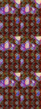 Kahverengi renkli etnik çiçeklerin olduğu zarif bir eskiz modeli. Raster Çiçek İllüstrasyon Şirin Tekstil.