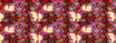 Kahverengi üzerine çiçekler. Eskiz arkaplan modeli. Suluboya, elle çizilmiş. Raster stoku.