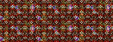 Raster illüstrasyonundaki çiçek desenli çizim. Suluboya tarzında kahverengi renkte çiçekler.