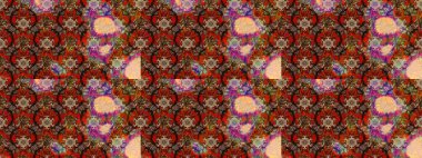 Suluboya çiçekli çiçek deseni. Raster illüstrasyonu. Kahverengi renkli güzel tekstil.