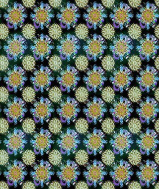 Çiçek desenli çizim. Raster illüstrasyonu. Asya tekstil tarzında. Güzel kumaş deseni. Renkli Bahar Teması eskiz kalıbı. Düz Çiçek Elementleri Tasarımı.