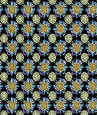 Küçük çiçekteki sevimli çiçek deseni. Raster deseni. Nazik, yaz çiçekleri siyah renklerde. Raster illüstrasyonu.