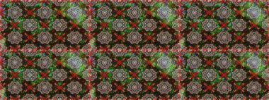 Düz Çiçek Elementleri Tasarımı. Güzel kumaş deseni. Renkli Yaz Temalı Kusursuz Arkaplan. Raster illüstrasyonunda trendsiz çiçek deseni.