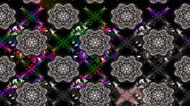 Raster illüstrasyonundaki çiçek desenli çizim. Renkli Bahar Teması eskiz kalıbı. Düz Çiçek Elementleri Tasarımı. Siyah renkte çiçekler.