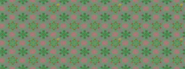 Renkli çizim kalıbı. Yeşil renkli şirin tekstil. Çiçek duvar kâğıdı. Raster illüstrasyonu. Çiçek arka planı.