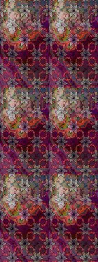 Kahverengi renkli çiçekler. Kahverengi renkte çiçek eskizi. Çiçek deseni. Şatafatlı bahar bahçesi dokusu. Raster illüstrasyonu.