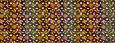 El yapımı çiçek ve bitki koleksiyonu. Şirin karalamalı çiçek desenli çizim. Eskiz tarzı kahverengi renklerde. Raster illüstrasyonu. Raster illüstrasyonu.