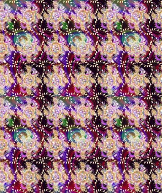 Çizim kalıbı. Ultraviyole kumaş deseni. Organik motif arka planı. Raster illüstrasyonu.