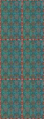 Patlayan çiçekler soyut olarak yerleştirilmiş. Raster deseni. Yumuşak, bahar çiçekleri mavi ve yeşil renklerde. Raster illüstrasyonu.