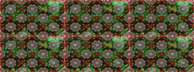 Renkli Bahar Temalı Kusursuz Arkaplan. Gri ve yeşil renkli çiçekler. Düz Çiçek Elementleri Tasarımı. Çiçekle kusursuz desen.