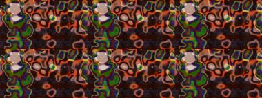 Çiçeksel çizim kalıbının yansıması. Vadinin çiçekleri kahverengi renklerde.