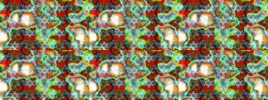 Raster illüstrasyonundaki çiçek desenli çizim. Suluboya tarzında yeşil renkte çiçekler.