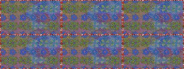 Modern çiçek arkaplanı. Halk tarzı. Parlak renkli çiçekleri ve gri ve mavi renklerde yaprakları olan şaşırtıcı, pürüzsüz çiçek deseni. Moda baskıları için zarif bir şablon.