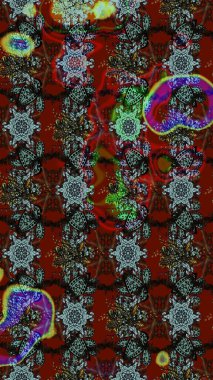 Kahverengi renkli bitkilerden oluşan parlak çiçekli çizim deseni.