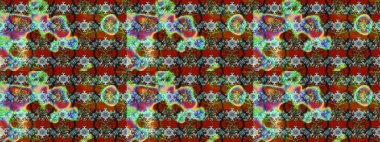 Çiçekli karalama şeklinde Raster çiçek deseni. Kahverengi renklerde bahar çiçekleri. Raster illüstrasyonu.