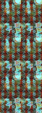 Mavi renklerde. Raster illüstrasyonu. Taslak dekoratif arka plan, çiçek mandala. Çiçek..