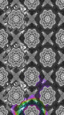 Düz Çiçek Elementleri Tasarımı. Gri renkli çiçekler. Raster illüstrasyonundaki çiçek desenli çizim. Renkli Bahar Teması çizim şablonu.