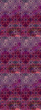 Raster Illustrasyon 'daki Çiçek Deseni' nin son moda çizimi. Düz Çiçek Elementleri Tasarımı. Mor renkli çiçekler. Renkli Yaz Teması çizim şablonu.