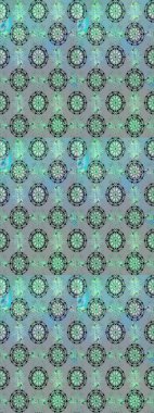 Çok mavi, zarif küçük çiçekler ve mavi renkli komik böcekler, raster desen, illüstrasyon.