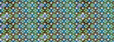 Düz Çiçek Elementleri Tasarımı. Yeşil renkli şirin çiçek deseni. Renkli Bahar Teması eskiz kalıbı. Raster Modaya uygun kumaş deseni.