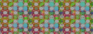 Raster - stok. Kusursuz bir arka plan modeli. Vadinin yeşil ve gri renkli çiçekleri. Suluboya, elle çizilmiş.