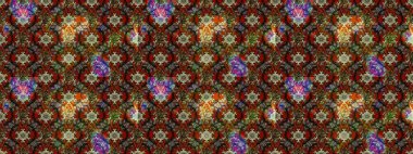 Kahverengi renkli çiçek desenli eskiz, el yapımı papatyalar, papatyalar. Tekrar eden çiçek arkaplanı, zarif kahverengi çiçek duvar kağıdı..