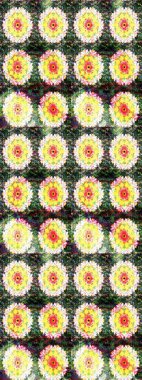 Sarı renkli çiçekler. Çiçek süslemeli çizim deseni. Raster illüstrasyonu.