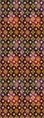 Renkli Bahar Teması eskiz kalıbı. Düz Çiçek Elementleri Tasarımı. Kahverengi renkli çiçekler. Raster illüstrasyonunda çiçek deseni çizimi.