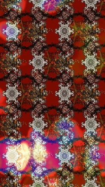 Küçük çiçekteki sevimli çiçek deseni. Raster deseni. Raster illüstrasyonu. Nazikçe, yaz çiçekleri kahverengi renklerde.