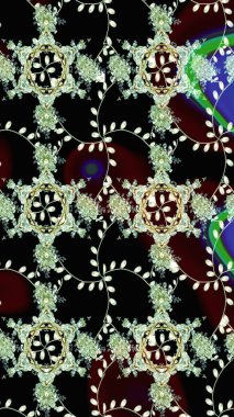 Raster illüstrasyonu. Şirin çiçek elementleri. Düz Çiçek Elementleri Tasarımı. Taslak desenli, modaya uygun kumaş deseni. Renkli Bahar Teması çizim şablonu.