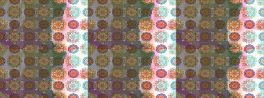 Hediye ambalaj kağıdı, tebrik kartları, posterler ve pankart tasarımı. Raster düz çiçek çizim deseni. Kahverengi renkte çiçekler.