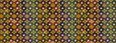 Raster - stok. Suluboya, elle çizilmiş. Vadinin çiçekleri kahverengi renklerde. Taslak arkaplan deseni.