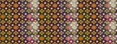 Raster illustration. Floral pattern. Flourish ornamental spring garden texture. Flower sketch background.