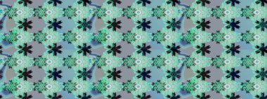 Mavi maviye. Retro tekstil tasarım koleksiyonu. 1950-1960 motifleri. Çiçekli ipek eşarp. El çizimi çiçek elementleri ile soyut çizim raster deseni.