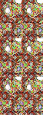 Şirin çiçekli eskiz deseni ve nötr renklerde yapraklar, suluboya çiçek deseni, duvar kağıdı, kart veya kumaş için fayanslı. Raster illüstrasyonu.