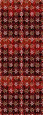 Çiçeksiz desenli, suluboya elle çizilmiş elementler. Parlak renkli fantezi çiçekleri, yapraklar, kahverengi ve kırmızı renkli tomurcuklar kahverengi ve kırmızı.