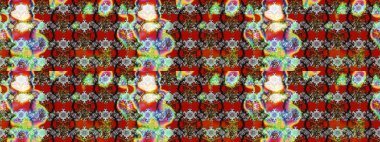 Parlak çiçekli kırmızı renkler üzerinde soyut çizim deseni. Çiçeksel elementlerle süslenmiş zarif raster dokusu. Küçük çiçekte şirin bir çiçek deseni var..