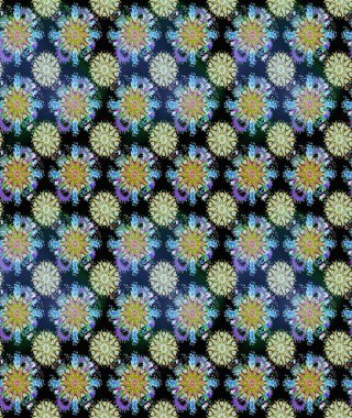 Raster Illustrasyon 'daki Çiçek Deseni' nin son moda çizimi. Mavi renkli çiçekler. Renkli Yaz Temalı eskiz kalıbı. Düz Çiçek Elementleri Tasarımı.