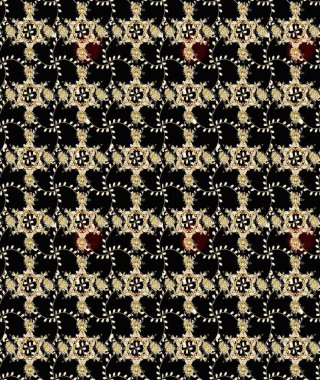 Siyah renkler. Yaz çiçekleri teması. Suluboya resim taklit Raster çizimi. Klasik çiçekler. El çizimi soyut süslü elementler.