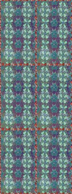 Raster illüstrasyonunda kusursuz çiçek deseni. Mavi ve yeşil renkte çiçekler.