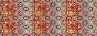 Tropik çiçek desenleri. Bej renkli çiçekler. Raster illüstrasyonu.