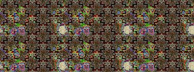 Küçük çiçekte hoş bir çiçek deseni var. Çiçeksel elementlerle süslenmiş zarif raster dokusu. Parlak çiçekli gri renkler üzerine soyut çizim deseni.