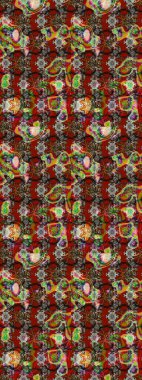 Çiçek deseni. Şatafatlı bahar bahçesi dokusu. Kırmızı renkte çiçekler. Raster illüstrasyonu. Kırmızı renkte çiçek çizimi.