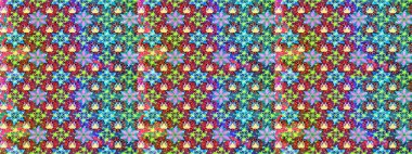 Mavi renkli çiçekler. Kumaş desenli papatya çiçekleri ayrıntıları.