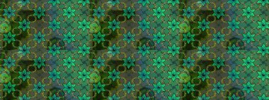 Vadinin yeşil renkli çiçekleri. Soyut etnik raster çizim kalıbı. Çiçekler..