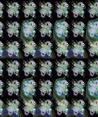 Düz Çiçek Elementleri Tasarımı. Raster illüstrasyonundaki çiçek desenli çizim. Renkli Bahar Teması eskiz kalıbı. Süslü kumaş deseni.